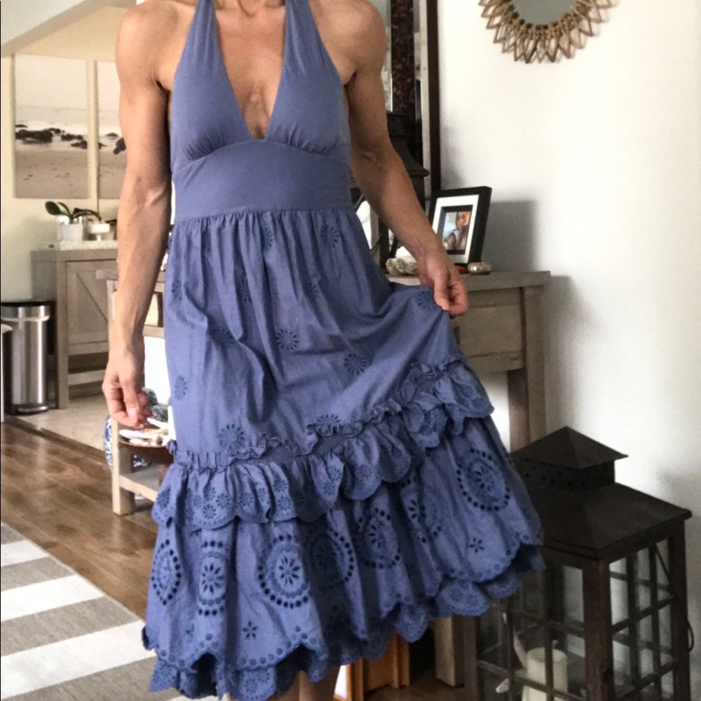 Marc Jacobs Scallop eyelet beautiful periwinkle blue dress